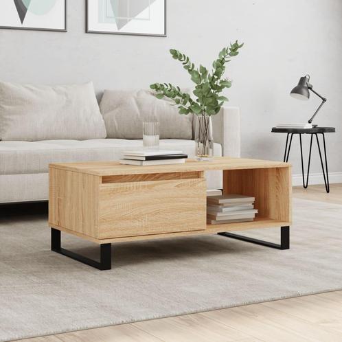 vidaXL Salontafel 90x50x36,5 cm bewerkt hout sonoma, Huis en Inrichting, Tafels | Salontafels, 50 tot 100 cm, Nieuw, Overige houtsoorten