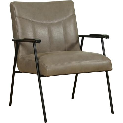 Leren fauteuil Beam - Vintage Stone (grijs), Huis en Inrichting, Fauteuils, 50 tot 75 cm, 75 tot 100 cm, Nieuw, Leer, Ophalen of Verzenden