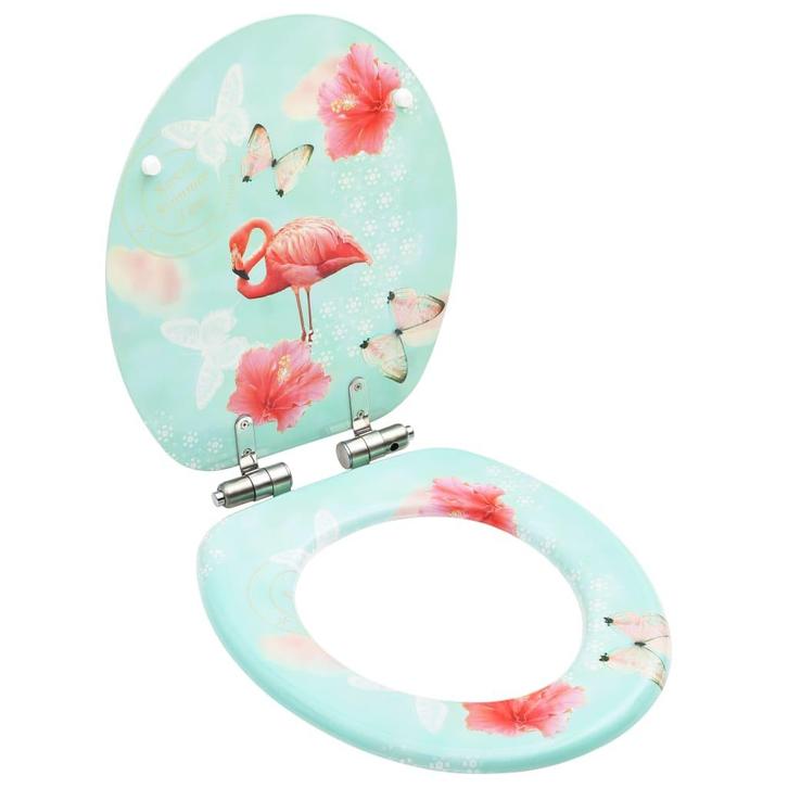 vidaXL Toiletbril met soft-close deksel flamingo MDF, Doe-het-zelf en Verbouw, Sanitair, Nieuw, Verzenden