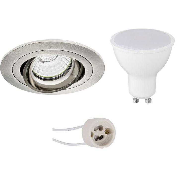 GU10 Inbouwspot Set - Mat Nikkel - Vierkant - Kantelbaar -, Huis en Inrichting, Lampen | Spots, Plafondspot of Wandspot, Nieuw