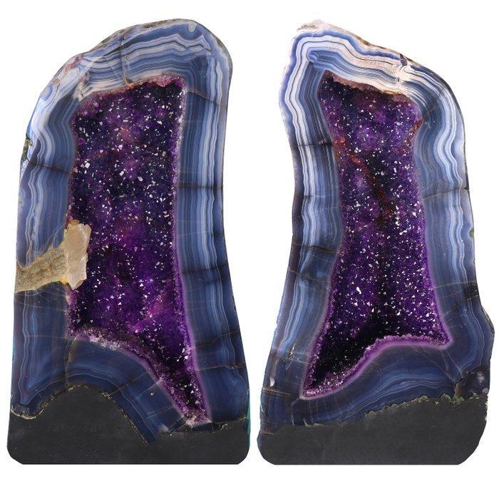 AAA Kwaliteit - Amethist & Blauwe Agaat - 48x20x24 cm -, Verzamelen, Mineralen en Fossielen