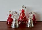Kerstdecoratie - 5 Handgemaakte engeltjes - Venetiaans glas, Diversen, Nieuw