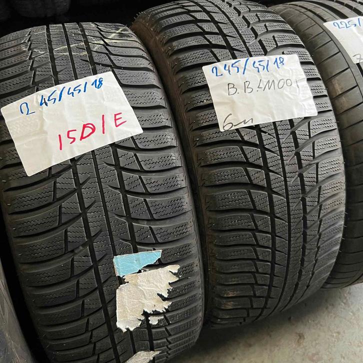 2 x Bridgestone Blizzak LM-001 245-55-18 Winterbanden 6mm, Auto-onderdelen, Banden en Velgen, 18 inch, Winterbanden, 245 mm, Personenwagen