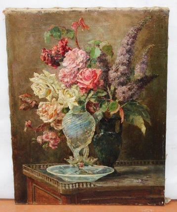 Charles Alfred Delsuc (1859-1938) - Composición floral en beschikbaar voor biedingen