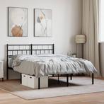 vidaXL Bedframe met hoofdbord metaal zwart 120x200 cm, Verzenden, Zwart, Nieuw, Twijfelaar
