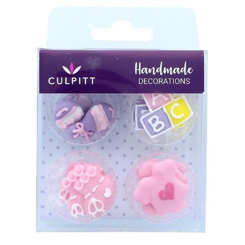 Culpitt Suikerdecoratie ABC Baby Roze 12st., Hobby en Vrije tijd, Taarten en Cupcakes maken, Nieuw, Verzenden