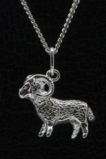 Zilveren Sterrenbeeld Ram ketting hanger - groot, Sieraden, Tassen en Uiterlijk, Kettinghangers, Verzenden
