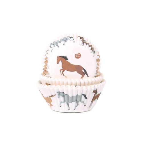 Cupcake Cups HoM Paarden 50x33mm. 50st., Hobby en Vrije tijd, Taarten en Cupcakes maken, Nieuw, Verzenden