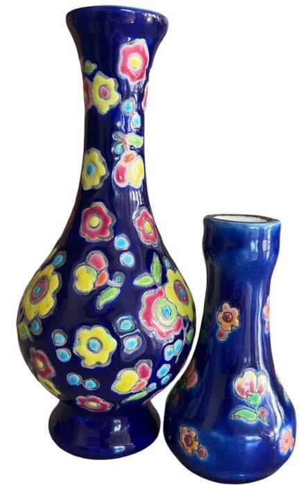 Émaux de Longwy - Vaas (2) - Aardewerk, Antiek en Kunst, Antiek | Glas en Kristal