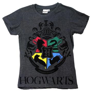 Harry Potter Hogwarts Kids T-Shirt Donkergrijs - Officiële beschikbaar voor biedingen