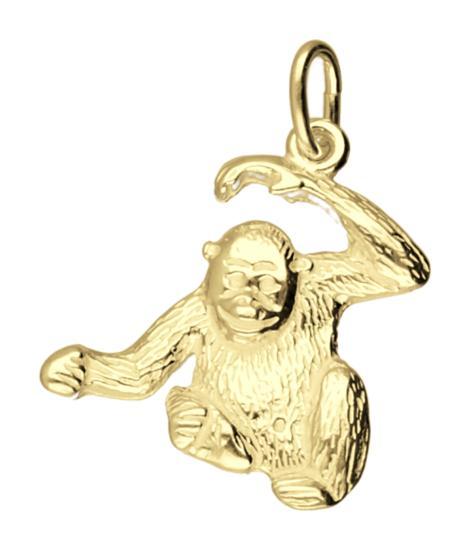 Gouden Aap ketting hanger, Sieraden, Tassen en Uiterlijk, Kettinghangers, Verzenden