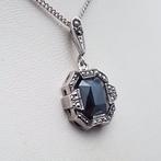 Zilver, Art Deco, Hematiet - Ketting met hanger - +