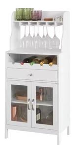 Witte Wijnkast met Wijnglashouder – Dressoir met Opbergruimt, Huis en Inrichting, Verzenden, Nieuw