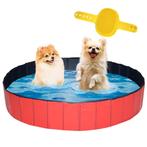 Lendo Online Hondenzwembad met borstel Ø160x30cm PVC rood, Nieuw, Verzenden