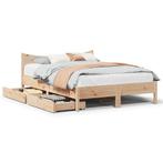 vidaXL Bedframe met lades massief grenenhout 120x200 cm, Huis en Inrichting, Slaapkamer | Bedden, Bruin, Verzenden, Nieuw, Twijfelaar
