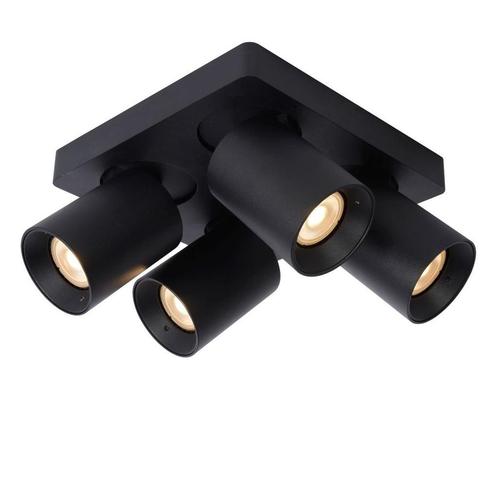 Lucide NIGEL - Plafondspot 4xGU10/5W DTW Zwart, Huis en Inrichting, Lampen | Plafondlampen, Nieuw, Verzenden