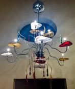 Kroonluchter - Staal, Murano - multicolor platen, Antiek en Kunst, Antiek | Lampen