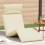 vidaXL Ligstoel inklapbaar 175x54x8,5 cm Oxford stof crème, Verzenden, Nieuw