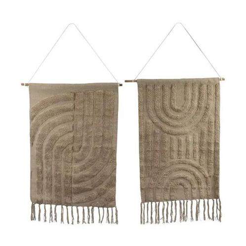 Wandkleed Boog relif bruin klein set van 2, Huis en Inrichting, Woonaccessoires | Wanddecoraties, Verzenden