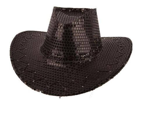 Hoed Cowboy Sequin Zwart, Hobby en Vrije tijd, Feestartikelen, Nieuw, Ophalen of Verzenden