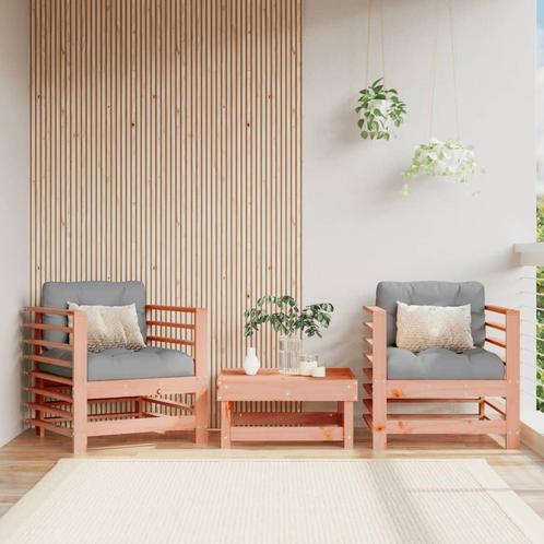 vidaXL Tuinstoelen 2 st met kussens massief douglashout, Tuin en Terras, Tuinsets en Loungesets, Tuinset, Nieuw, Verzenden