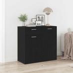vidaXL Dressoir 80x36x75 cm bewerkt hout zwart eikenkleurig, Huis en Inrichting, Kasten | Dressoirs, Verzenden, Nieuw, Overige houtsoorten