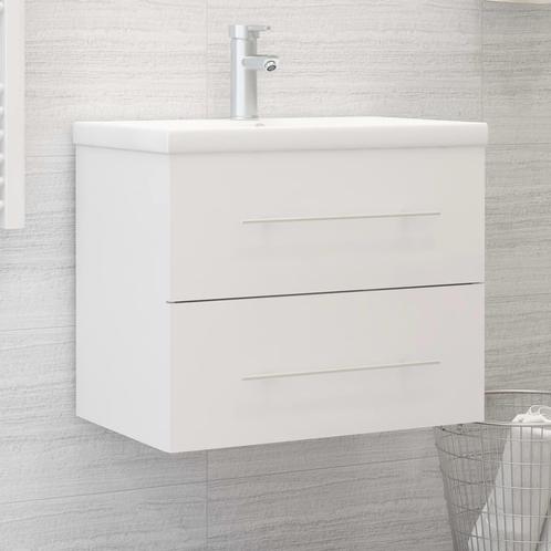 vidaXL Wastafelkast 60x38,5x48 cm bewerkt hout wit, Huis en Inrichting, Badkamer | Badkamermeubels, Nieuw, Minder dan 100 cm, Verzenden