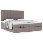 vidaXL Bedframe met matrassen 180x200cm stof taupe, Eenpersoons, Verzenden, Nieuw, 80 cm