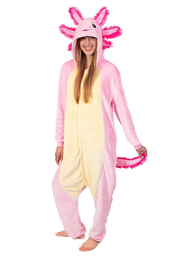 Onesie Axolotl Pakje 110-116 Salamander Vis Kostuum Roze Pak, Kinderen en Baby's, Carnavalskleding en Verkleedspullen, Nieuw, 110 t/m 116
