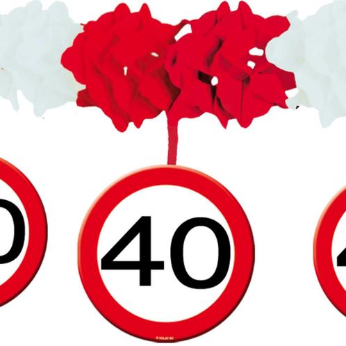 Slinger met Onderhanger 40 Jaar Verkeersbord 4m, Hobby en Vrije tijd, Feestartikelen, Nieuw, Verzenden