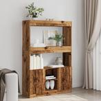 vidaXL Hoge kast 92x33x140 cm bewerkt hout oud houtkleurig, Verzenden, Nieuw, Overige houtsoorten