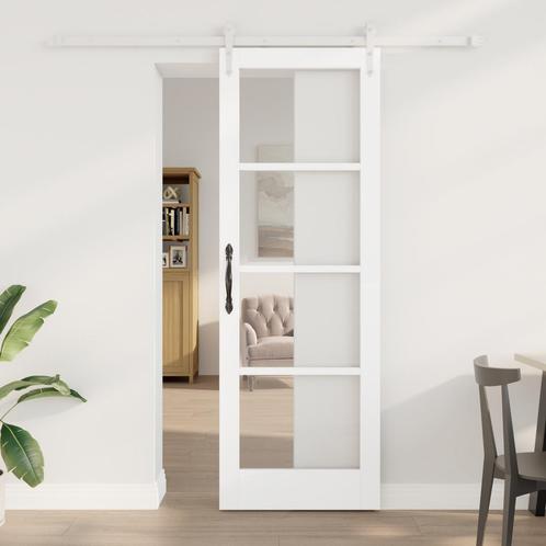 vidaXL Schuifdeur met Hardware Set Wit 73,5x211 cm Massief, Doe-het-zelf en Verbouw, Deuren en Horren, Nieuw, Verzenden