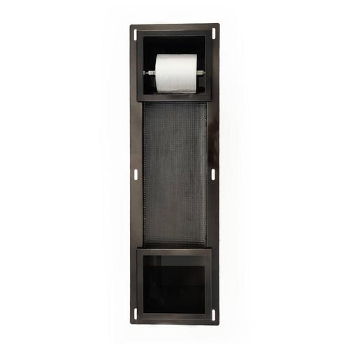 Inbouw Toiletrolhouder BWS met Reserve Rolhouder RVS Black, Doe-het-zelf en Verbouw, Sanitair, Bad, Nieuw, Chroom, Ophalen of Verzenden