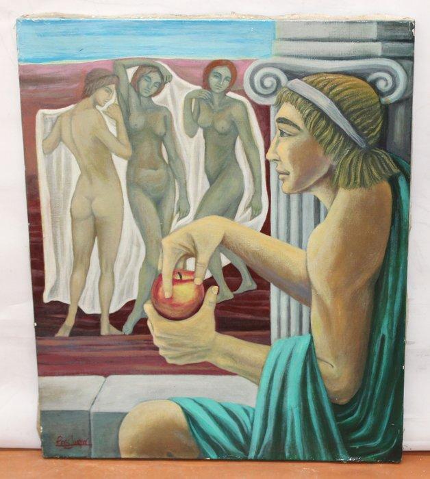 Narcís Pons Junyer (1922-2016) - El juicio de París, Antiek en Kunst, Kunst | Schilderijen | Klassiek