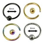 Fako Bijoux® - Ball Closure Piercing - Ring - 8mm - Set - 4, Sieraden, Tassen en Uiterlijk, Piercings, Nieuw, Verzenden