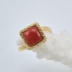 Bloedkoraal - Verguld, Zilver - Ring - Middellandse Zee, Antiek en Kunst