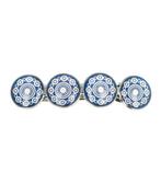 Haarspeld Cirkel Vormen Vintage Patroon 8,5cm Blauw Wit, Sieraden, Tassen en Uiterlijk, Uiterlijk | Haarverzorging, Verzenden