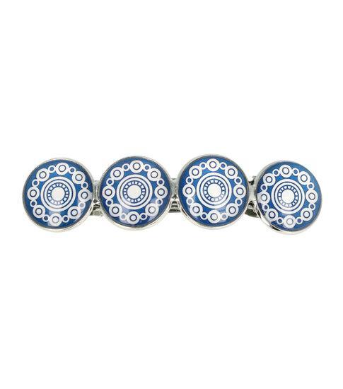 Haarspeld Cirkel Vormen Vintage Patroon 8,5cm Blauw Wit, Sieraden, Tassen en Uiterlijk, Uiterlijk | Haarverzorging, Verzenden
