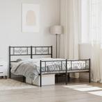 vidaXL Bedframe met hoofd- en voeteneinde metaal zwart, Huis en Inrichting, Verzenden, Zwart, Nieuw, Twijfelaar