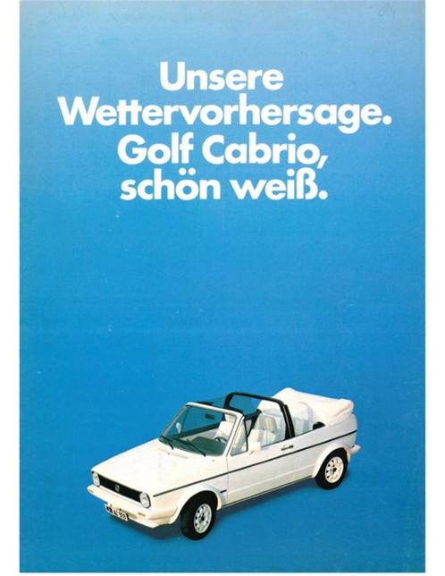 1983 VOLKSWAGEN GOLF CABRIO BROCHURE DUITS, Boeken, Auto's | Folders en Tijdschriften, Volkswagen