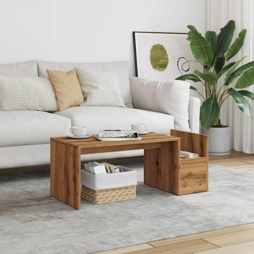 vidaXL Salontafel 90x45x35 cm bewerkt hout artisan, Huis en Inrichting, Tafels | Salontafels, 50 tot 100 cm, Nieuw, Overige houtsoorten