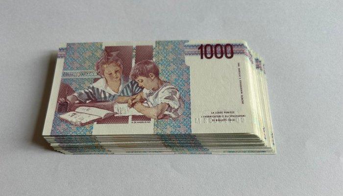 Italië. - 100 x 1.000 Lire Montessori - anni vari - Gigante, Postzegels en Munten, Bankbiljetten | Europa | Niet-Eurobiljetten