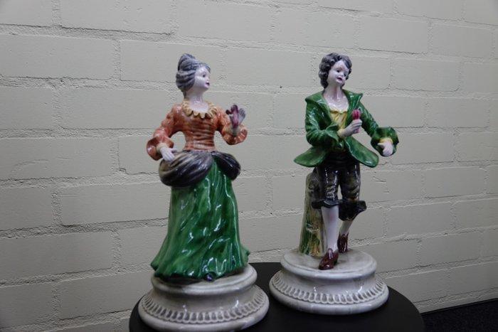 sculptuur, man en vrouw - 35 cm - Porselein, Keramiek,, Antiek en Kunst, Curiosa en Brocante