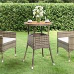 Tuintafel acaciahout poly rattan 60x75cm | Retourdeal 56%..., Tuin en Terras, Tuintafels, Ophalen of Verzenden, Nieuw, Rond, Hout