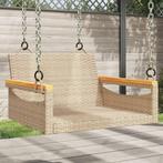 vidaXL Schommelbank 63x62x40 cm poly rattan beige, Tuin en Terras, Tuinbanken, Verzenden, Nieuw, Rotan