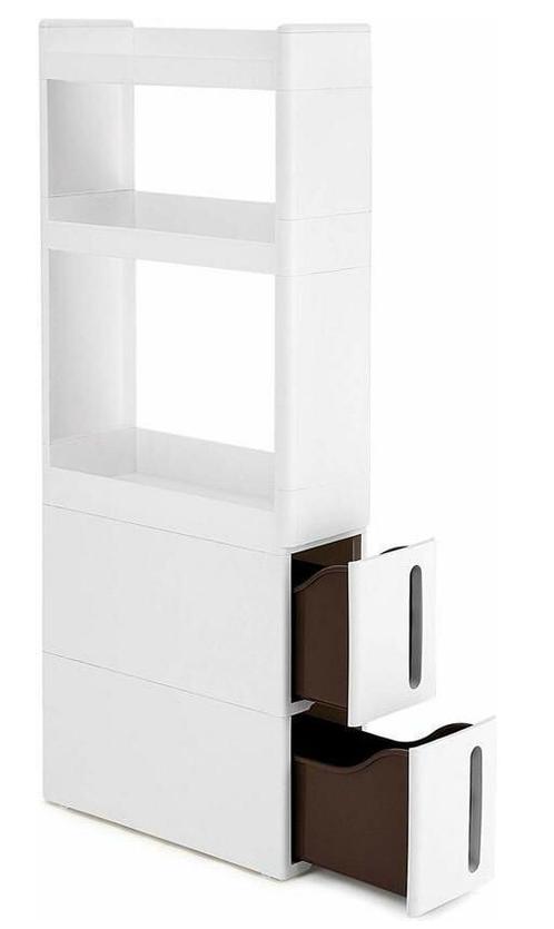 Hoppa! KFR06WT Opbergkast | Wit van €60 voor €33, Huis en Inrichting, Kasten | Ladekasten, 25 tot 50 cm, Nieuw, Overige materialen