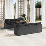 vidaXL Tuin Sofa Set met opslag 9 pcs Zwart Poly riet, Verzenden, Nieuw, Rotan