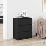 vidaXL Dressoir 60x35x76 cm bewerkt hout zwart, Huis en Inrichting, Kasten | Dressoirs, Verzenden, Nieuw, 50 tot 100 cm, 25 tot 50 cm