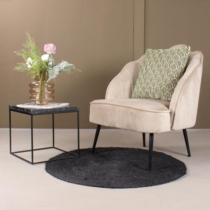 Lindsey fauteuil - champagne, Huis en Inrichting, Stoelen, Nieuw, Ophalen of Verzenden