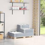 vidaXL Verhoogde plantenbak 3-laags 120x80 cm massief, Tuin en Terras, Verzenden, Nieuw, Hout